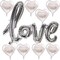 42-Inch Silver LOVE Foil Balloons + 18-Inch Silver Heart Foil Balloons – Valentines & Wedding Party Decorations (Love - Silver)
